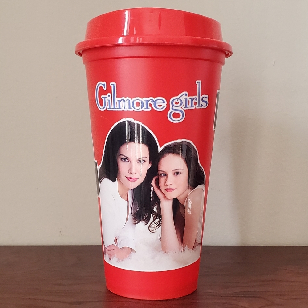 🪻3/$25 Chic red Gilmore girls tv show plastic reusable travel tumbler Lid